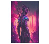 Neon Warrior Puzzle in Legno 1000 Pezzi, Puzzles Per Adulti E Bambini Per La Stampa Ad Alta Definizione, Gioco Di Famiglia Sfida 78×53cm