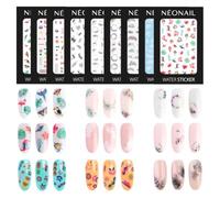 NÉONAIL Adesivi ad Acqua per Unghie Set 9 Fogli Nail Art