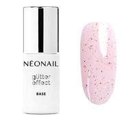 NEONAIL Glitter Effect Base - Pink Sparkle - Smalto Semipermanente - Base Rossa con Particelle Dorate- 7,2 ml