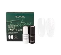 NÉONAIL Set UV Smalti Semipermanente Unghie - Pure Emotions - Base & Top Coat 7,2 ml - Smalto Gel Neve & Glitter - Nail Art Elegante - Kit Unghie Natalizio