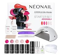 NÉONAIL Starter Set Adorable - Smalto Semipermanente Unghie - Kit Semipermanente Unghie - Gel Unghie - Kit Unghie - Smalto Unghie - Set Unghie - Base e Top Coat - Lampada UV 21W/48 - Luce UV - Smalti
