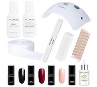 NÉONAIL Starter Set con lampada LED 22W/48 4x Smalto UV per unghie 7,2 ml - Lampada UV LED - Set iniziale manicure con lampada - Colori