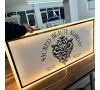 Neonapm Insegna Acrilica Retroilluminata Personalizzata, Segno Luminoso per Logo Aziendale, Vetrina di Ristorante, Negozio, Decorazione di Ufficio, Studio di Bellezza, Forma Quadrata (35-120cm)