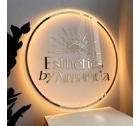 Neonapm Insegna Retroilluminata con Logo Personalizzata, Forma Rotonda