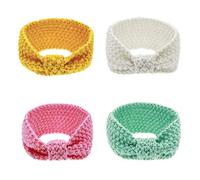 Neonate fasce Turbante annodata, Faux Lana Tessuti a maglia Hairband HAIRWRAP per Toddler bambini Kids - 4 Pack