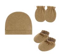 Neonati Cura Essenziale Cotone Cappello Fetale Guanti Comodi E Stivaletti Traspirante Della Pelle Del Bambino Protezioni Gear Doccia Regalo