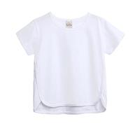 Neonati Del Bambino Ragazza Solido Manica Corta Girocollo Irregolare Magliette Top Magliette Abbigliamento per Ragazzo Camicia Auto, bianco, 7-8 Jahre