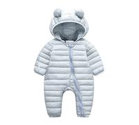 Neonato Neonato Ragazzi Inverno Caldo Tuta da Neve Orecchie da Orso Tuta con Cappuccio Giù Cappotto Pagliaccetto Imbottito Outwear Giubbotto Invernale Impermeabile