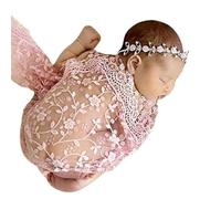 Neonato/ragazzo nappe in pizzo avvolgere fascia Swaddle bambino fotografia Prop (Rosa Chiaro)