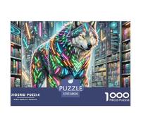 NeonBattleWolf 1000 Pezzi Puzzle Magic Fantasy Da 14 Anni E Più Dettagli Nitidi Collection Intrattenimento Creativo Relax 38x26cm/1000pcs