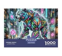 NeonBattleWolf 1000 Pezzi Puzzle Magic Fantasy Da 14 Anni E Più Qualità Premium Multicolore Sfida Mentale Regalo 70x50cm/1000pcs