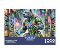 NeonBattleWolf 1000 Pezzi Puzzle Magic Fantasy Per Adulti E Ragazzi/Bambini Dettagli Nitidi Collection Sfida Mentale Relax 38x26cm/1000pcs