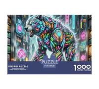 NeonBattleWolf 1000 Pezzi Puzzle Magic Fantasy Per Adulti E Ragazzi/Bambini Dettagli Nitidi Multicolore Sfida Mentale Regalo 38x26cm/1000pcs