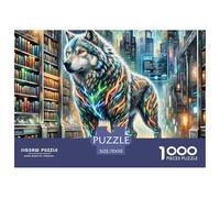 NeonBattleWolf 1000 Pezzi Puzzle Magic Fantasy Per Adulti E Ragazzi/Bambini Qualità Premium Collection Sfida Mentale Relax 70x50cm/1000pcs