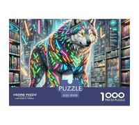 NeonBattleWolf 1000 Pezzi Puzzle Magic Fantasy Per Famiglie Dettagli Nitidi Collection Intrattenimento Creativo Regalo 70x50cm/1000pcs