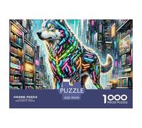 NeonBattleWolf 1000 Pezzi Puzzle Magic Fantasy Per Famiglie Qualità Premium Multicolore Intrattenimento Creativo Regalo 70x50cm/1000pcs