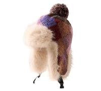 Neonvyn Cappello da Trapper Cappello Invernale da Donna in Pelliccia Sintetica con Paraorecchie Berretto Invernale in Maglia Spessa per Caccia all'Aperto Sci Marrone