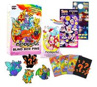 Neopets Scatole cieche e set di spille per carte collezionabili - Bundle con spilla misteriosa, adesivi commerciali, codici di gioco, altro | Accessori Neopets da collezione per adolescenti, adulti