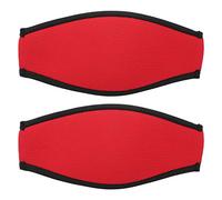 Neoprene Diving Slap Strap, 2 Pack Mirror Cover Hair Protector, Prevent Slip Snorkeling Surfing Strap, Comfortable Water Sports Accessory for Long Hair (Red)