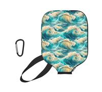 Neoprene Paddle Case Sunny Swirl Waves pickleball Paddle Cover | con cerniera Impermeabile Neoprene Paddle Cover Per L'uso Esterno sport Fits Most Rackets