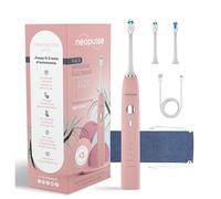 NEOPULSE® NEOSONIC® Spazzolino Elettrico Sonico con 2 Testine - USB-C Ricaricabile, 15 Modalità con Timer, Autonomia 3 Mesi, Garanzia 2 Anni - Testine Compatibili con NEOKIDS - Rosa