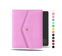 NEORAH - B6 Notebook Sleeve con chiusura a busta con patta + Dotgrid JOURNAL | Custodia in ecopelle + passante per penna | Segnalibri | Tasca anteriore e posteriore | 6 scomparti per carte - Lavanda