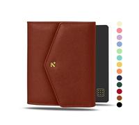 NEORAH - B6 Notebook Sleeve con chiusura a busta con patta + Dotgrid JOURNAL | Custodia in ecopelle + passante per penna | Segnalibri | Tasca anteriore e posteriore | 6 scomparti per carte di credito