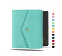 NEORAH - B6 Notebook Sleeve con chiusura a busta + Dotgrid JOURNAL | Custodia in ecopelle + passante per penna | Segnalibri | Tasca anteriore e posteriore | 6 scomparti per carte - TEAL