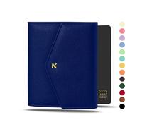 NEORAH Busta per notebook B6 con chiusura a busta con patta + diario Dotgrid | Custodia in ecopelle + passante per penna | Segnalibri | Tasca anteriore e posteriore | 6 scomparti per carte di credito