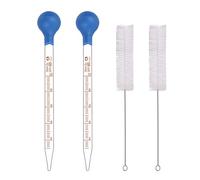 Neoreser 2 PCS Pipette Contagocce Vetro, con 2 PCS Lampadina di aspirazione in Gomma, 2 PCS Spazzola per la Pulizia, per Laboratorio(10ml)
