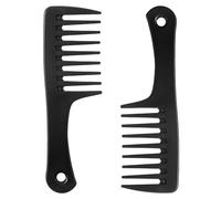Neoreser 2 Pezzi Pettine a denti larghi, Carbon Kamm per Capelli da Donna, Pettine da Viaggio Portatile, per Salone Parrucchiere, Tutti i Tipi di Capelli