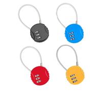 Neoreser 4 Pezzi Lucchetti per Bagagli, Codice Resettabile Lucchetto Combinazione a 3 Cifre, Lucchetti Lucchetto Armadietto con Cavo per Palestra, Armadietto, Valigia(4 colori)