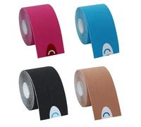 Neoreser 4 Rotoli Tape Sportivo, Tape Sportivo Impermeabile ed Elastico, Ideale per Gambe, Braccia, Collo, Ginocchia, Taping Kinesiologico e Neuromuscolare(5cm x 5m, 4 Colori)
