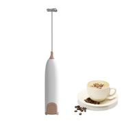 Neoreser Montalatte Elettrico, Frusta Acciaio Inossidabile, Montalatte Portatile, Cappuccinatore Elettrico per Latte per caffè, Latte, Cappuccino(Bianco)