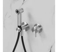 neoro F set miscelatore in acciaio inox, con set doccetta bidet, BN0767FBS#Set8, F acciaio inox spazzolato [Rubinetteria Bagno > Bidet / Set Doccetta WC]