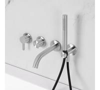 neoro FC rubinetto vasca in acciaio inox, miscelatore monocomando, deviatore, 2 uscite, BN0767FCNBS#Set4, FC acciaio inox spazzolato [Rubinetteria Bagno > Rubinetteria Vasca]