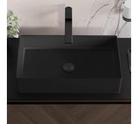 neoro n40 lavabo da appoggio La: 60 A: 13 P: 36 cm, con superficie facile da pulire, BN0944BM, n40 nero opaco [Lavabi > Lavabi da Appoggio]