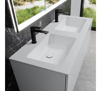 neoro n50 lavabo doppio da incasso ultrapiatto La: 120,5 P: 51,5 cm, BN0098WM, n50 bianco opaco [Ceramiche da Bagno > Lavabi Doppi]