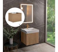 neoro n50 line mobile La: 60 cm con 1 scomparto estraibile, con frontale in rovere profilato, BN0461BPO, n50 [Mobili da Bagno > Mobili Lavabo]