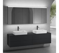 neoro n50 lunghezza mobile La: 200 cm con 4 estraibili, 2 lavabi La: 58 cm bianco opaco, con armadietto a specchio,, 2#BN0065WM+2#BN0423BM+BN0406BM+2#BN0474MI, n50 [Mobili da Bagno > Set Mobili da Bag