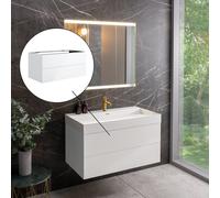 neoro n50 mobile La: 100 cm con 2 scomparti estraibili, BN0423WH, n50 [Mobili da Bagno > Mobili Lavabo]