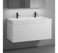 neoro n50 mobile La: 120 cm con 1 scomparto estraibile, lavabo doppio con 2 fori della rubinetteria bianco opaco,, BN0141WM+BN0434WM, n50 [Mobili da Bagno > Mobili con Doppio Lavabo]