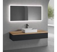 neoro n50 mobile La: 160 cm con 1 estraibile, lavabo La: 58 cm bianco opaco, con specchio n30,, BN0065WM+BN0493BM+BN0405W1+BN0007MI, n50 [Mobili da Bagno > Set Mobili da Bagno]