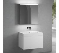 neoro n50 mobile La: 80 cm con 1 scomparto estraibile, lavabo senza foro per rubinetteria bianco opaco, con armadietto a specchio per la Svizzera,, BN0134WM+BN0432WM+BN0486MI, n50 [Mobili da Bagno > S