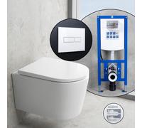neoro n50 set completo WC sospeso con SilentPowerFlush e neeos elemento incasso,, BN0510WH+16601WH#SET, n50 bianco [WC > WC con Elementi Incasso]