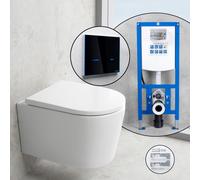 neoro n50 set completo WC sospeso con SilentPowerFlush e neeos elemento incasso,, BN0510WH+16746BM#SET, n50 bianco [WC > WC con Elementi Incasso]