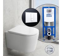 neoro n50 set completo WC sospeso con SilentPowerFlush e neeos elemento incasso,, BN0510WH+16791WH#SET, n50 bianco [WC > WC con Elementi Incasso]