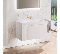 neoro n50 stripes mobile La: 100 cm con 1 scomparto estraibile, bianco caldo profilato, lavabo cube, BN0493BWM+BN0149WM, n50 [Mobili da Bagno > Mobili con Lavabo Integrato]