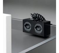 neoro & rivea presa doppia per mobili con fissaggio a morsetto, posizione nell'estraibile selezionabile liberamente, tipo J (per versione CH), BT014, n50; n50T46; n80 nero [Mobili da Bagno > Accessori