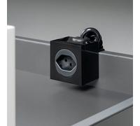 neoro & rivea presa per mobili con fissaggio a morsetto, posizione nell'estraibile selezionabile liberamente, tipo J (per versione CH), BT008, n50; n50T46; n80 nero [Mobili da Bagno > Accessori per Mo